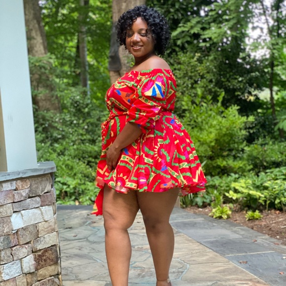 Red “Fiesta” Dress with braided belt - Picture 1 of 2